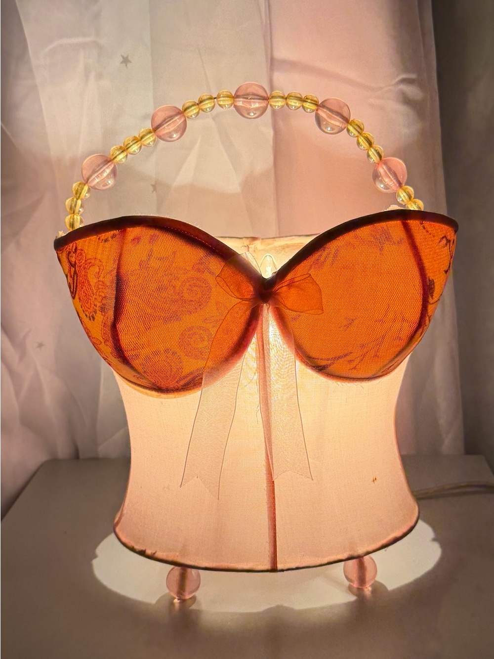 Vintage Pink Bustier Table Lamp